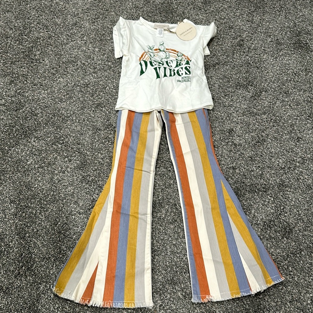 NWT Saints & Hearts Girls jeans & top. Jeans small. Top 6-8. Selling as set